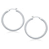 10k White Gold Polished Hoop Earrings (40 mm)